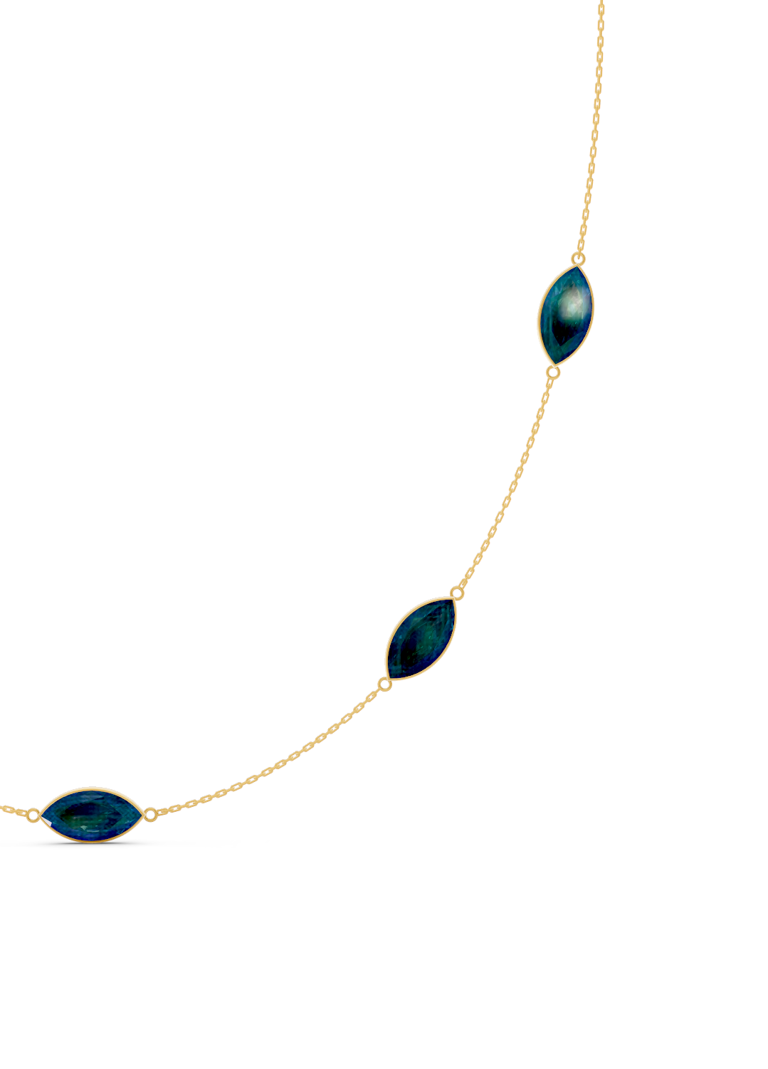 Blue Topaz Marquise Bezel Necklace