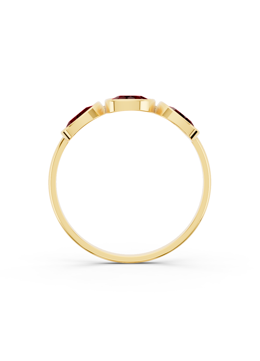 Ruby Organic Three-Stone Ring