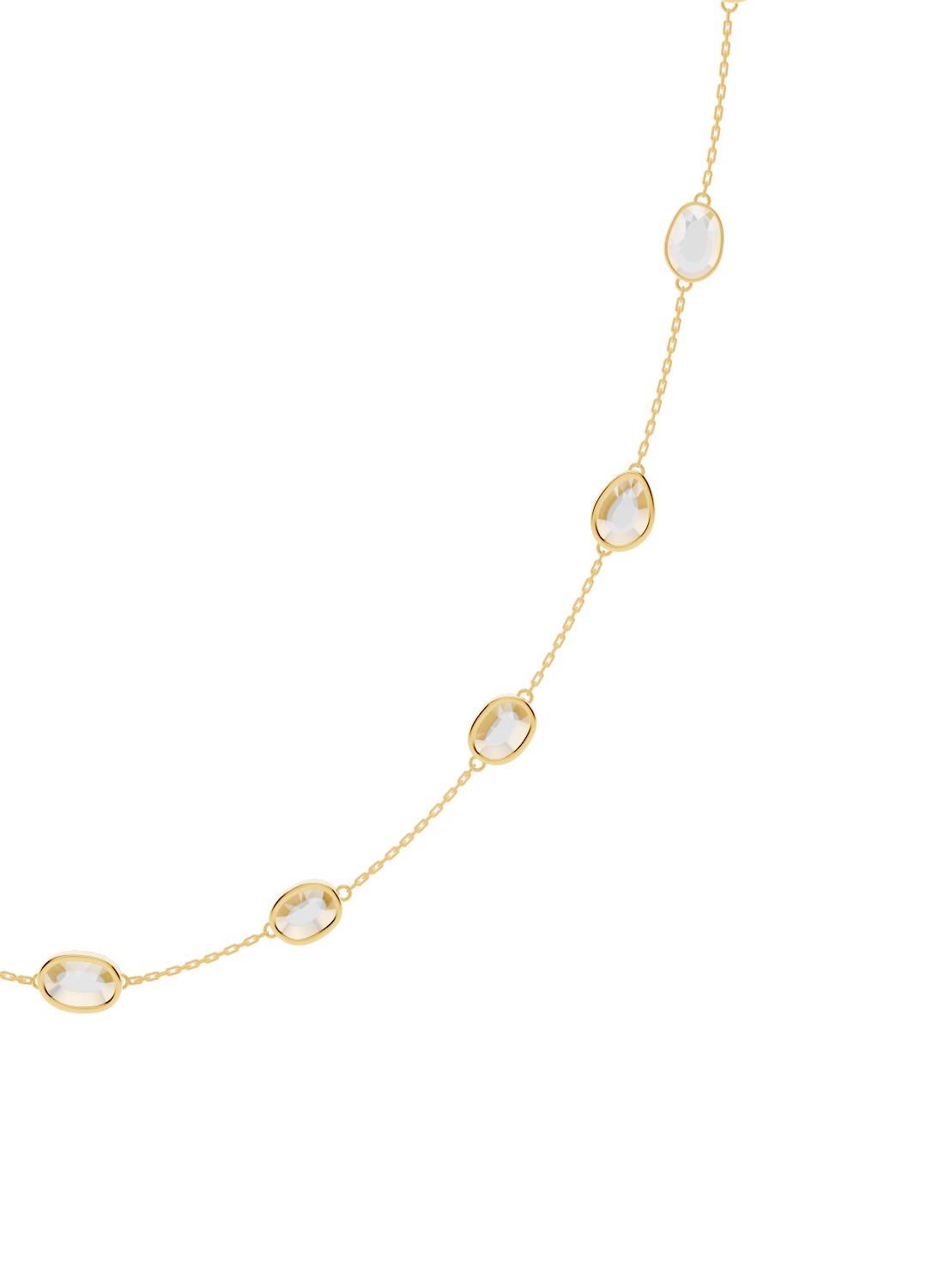 Diamond Bezel-Set Gold Necklace
