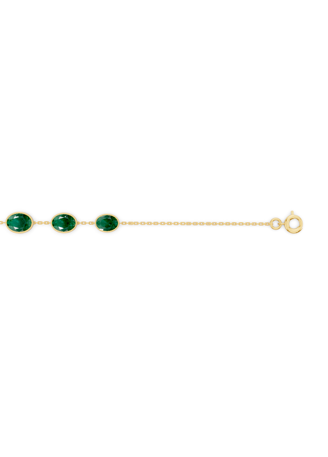 Cascading Emerald Solitaire Strand Bracelet