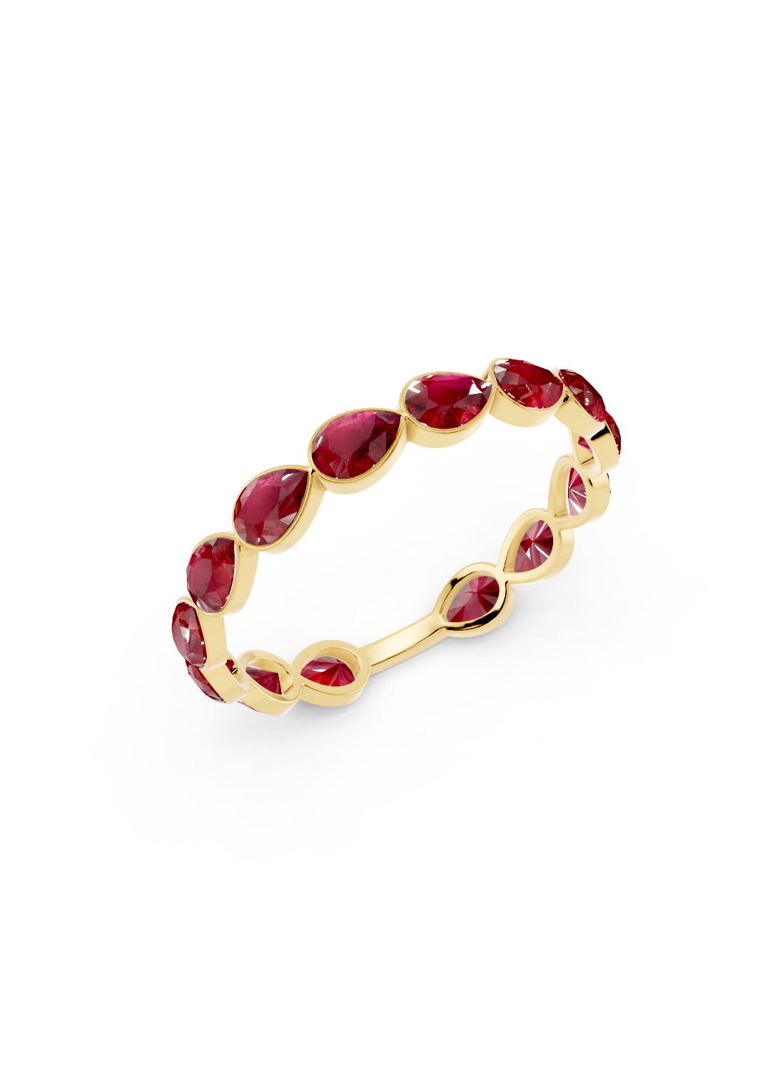 Ruby Pear Graduated Ring