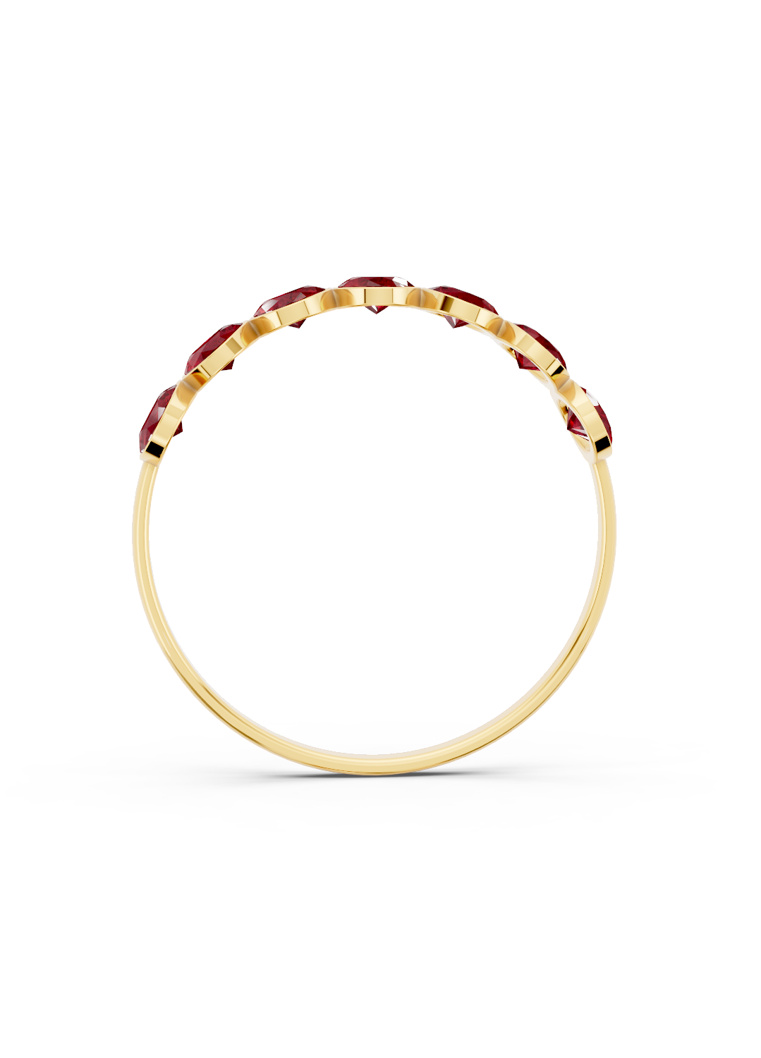 Ruby Oval Half Ring