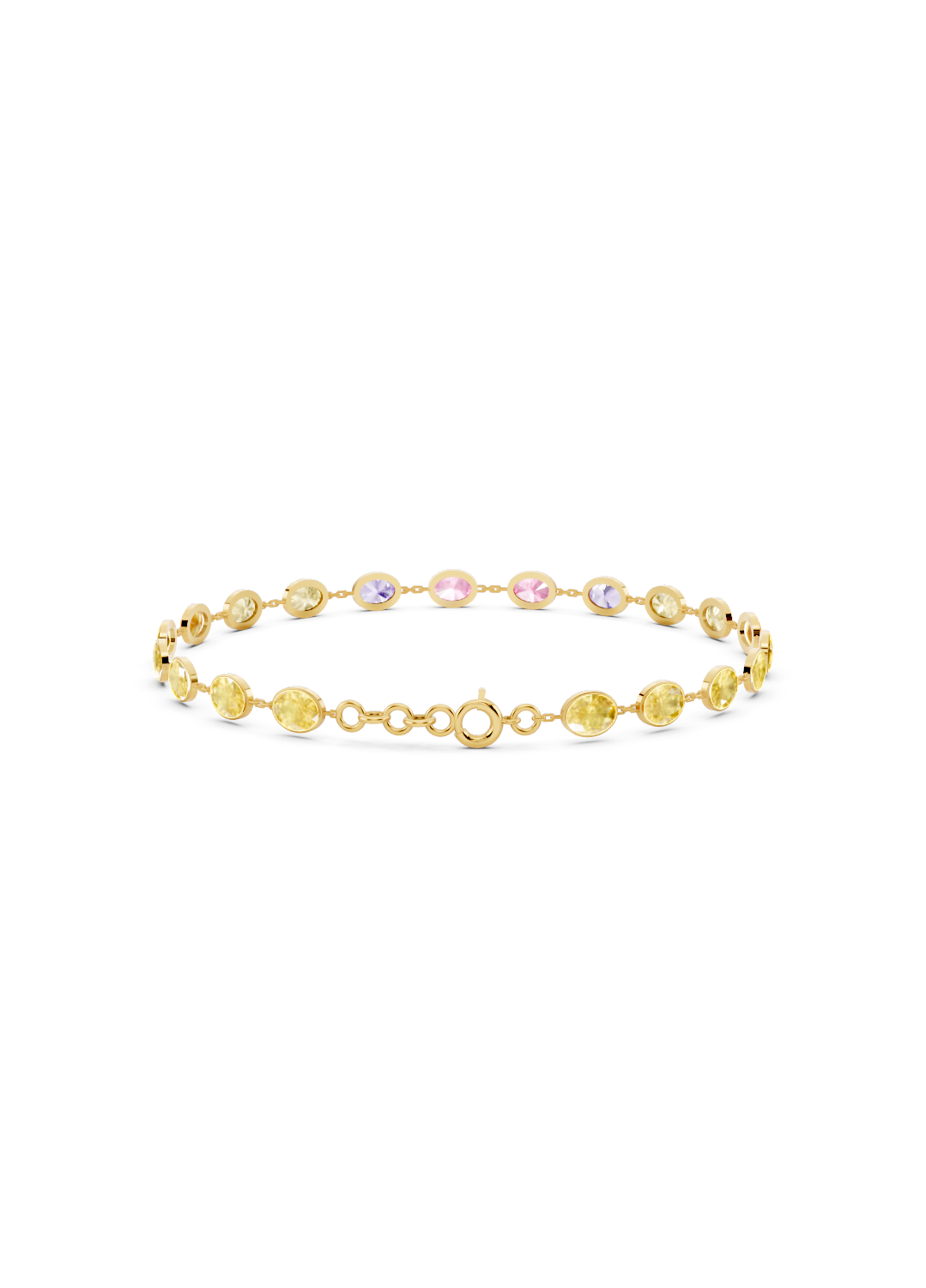 Multi-Color Sapphire Bezel-Set Bracelet