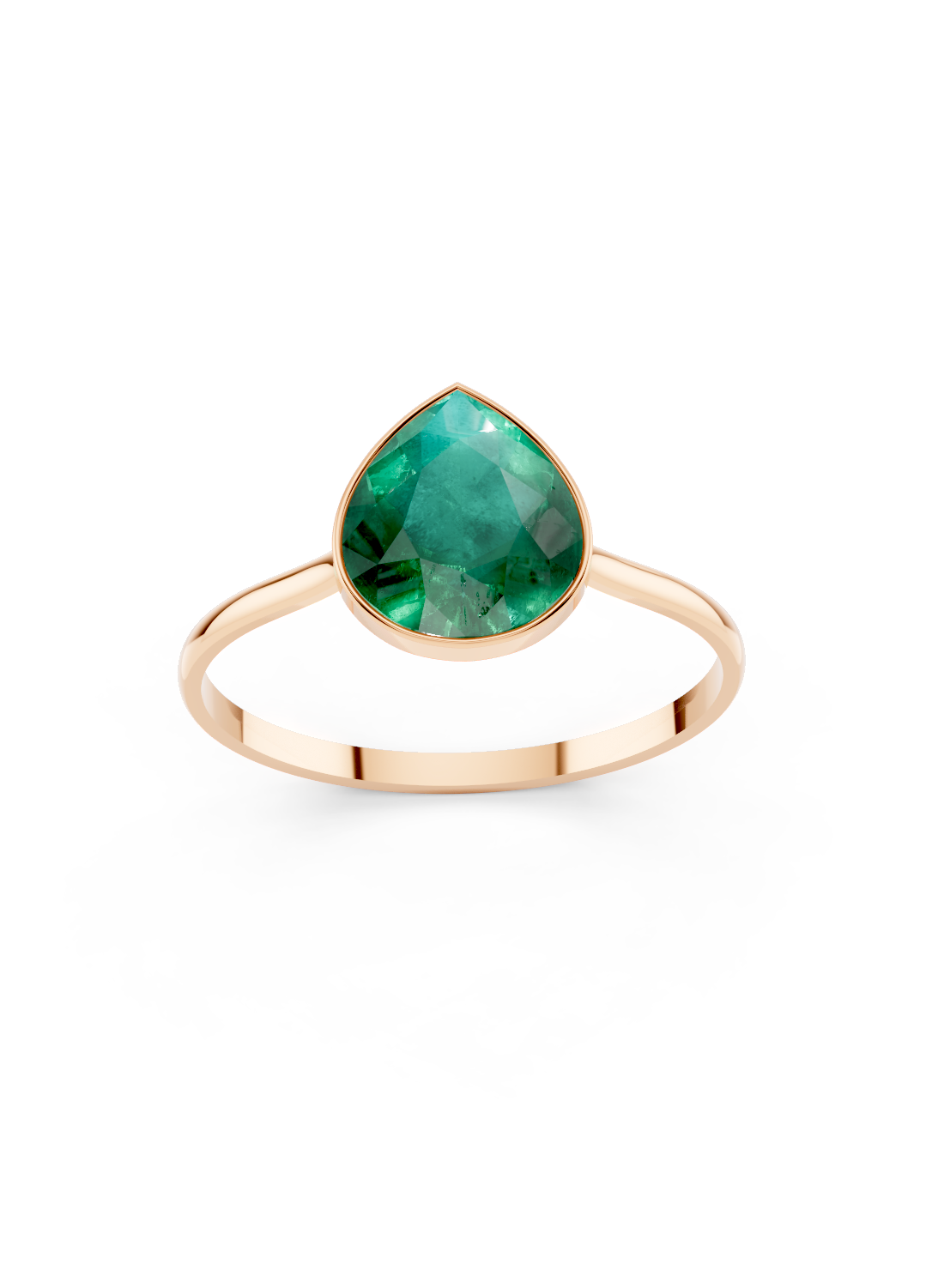 Emerald Pear Solitaire Ring