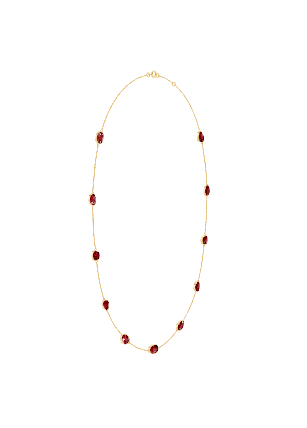 Cushion-Cut Ruby Bezel Necklace