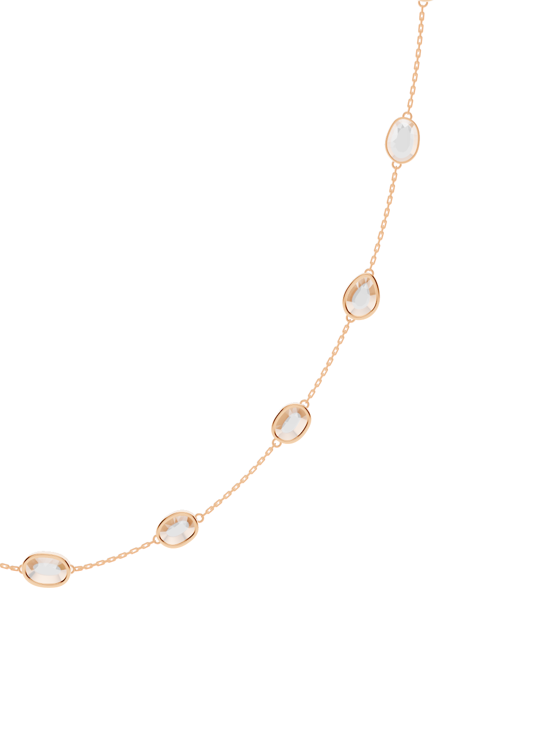 Diamond Bezel-Set Gold Necklace