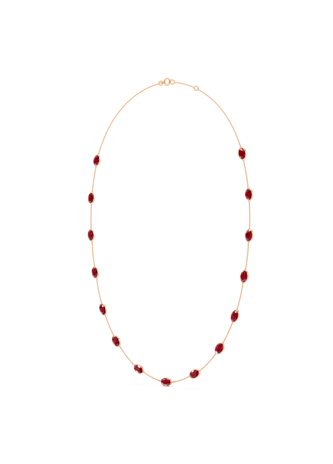 Ruby Bezel-Set Necklace