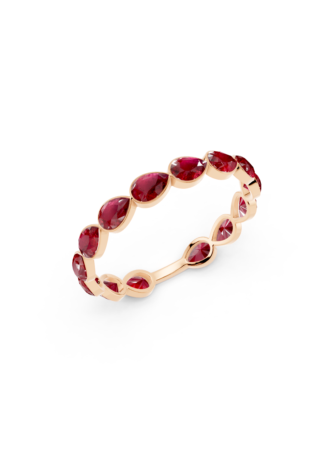 Ruby Pear Graduated Ring