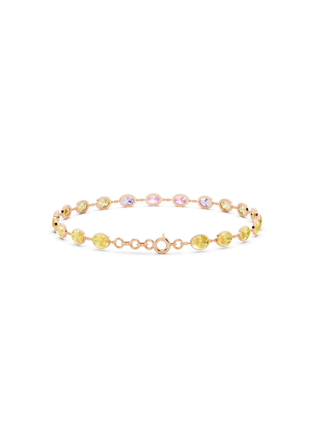Multi-Color Sapphire Bezel-Set Bracelet