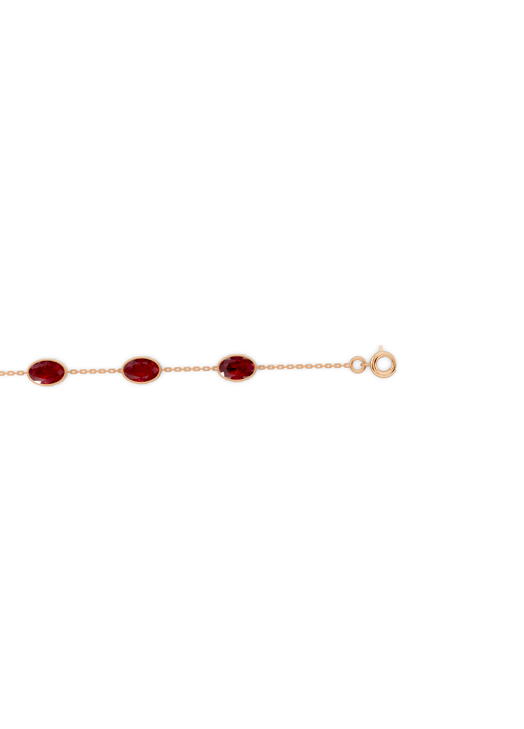 Ruby Solitaire Strand Bracelet