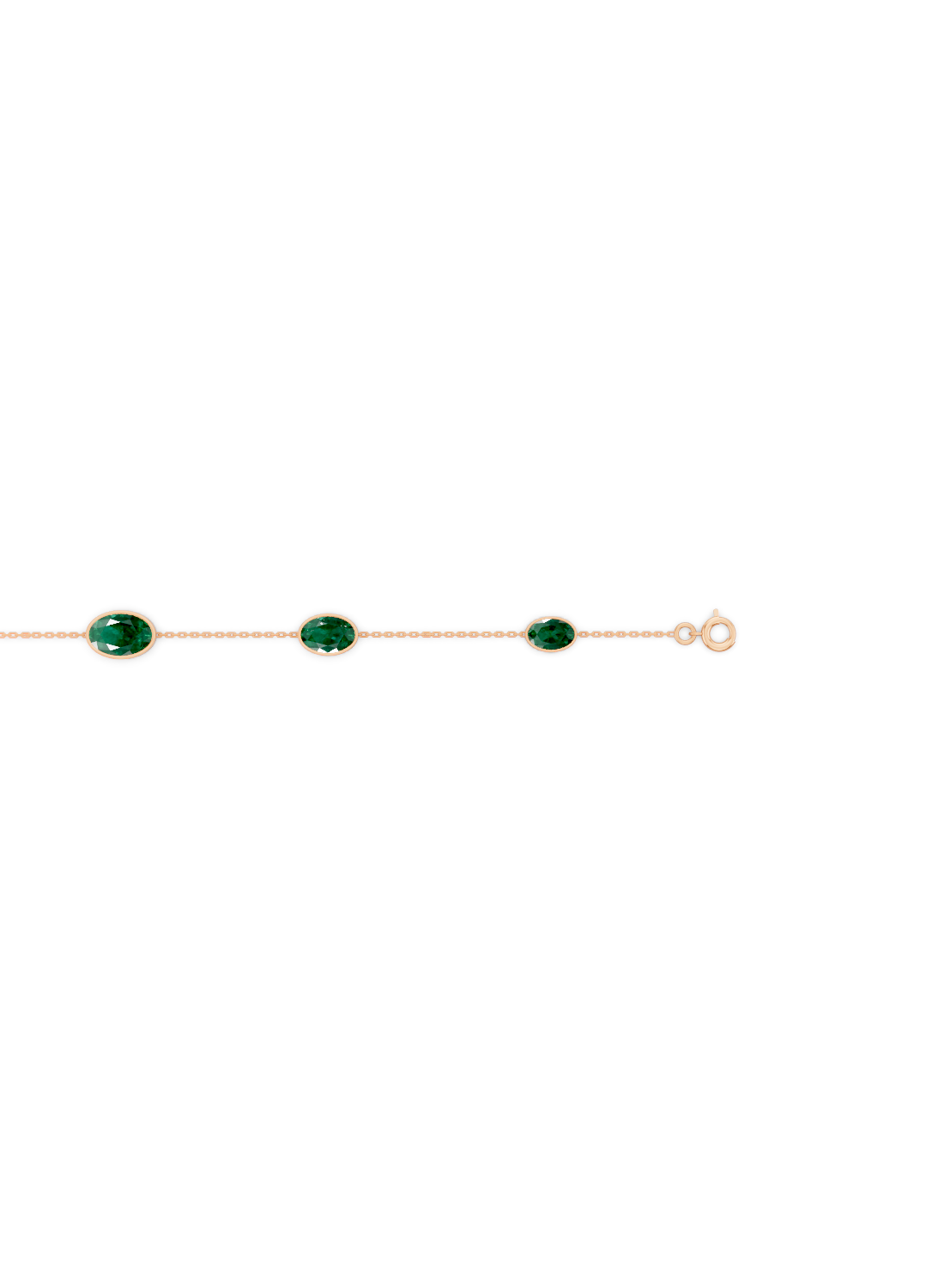 Crimson Emerald Solitaire Strand Bracelet