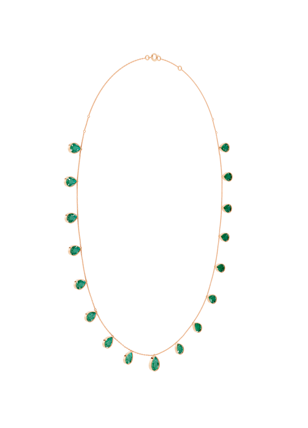 Emerald Drop Bezel-Set Necklace