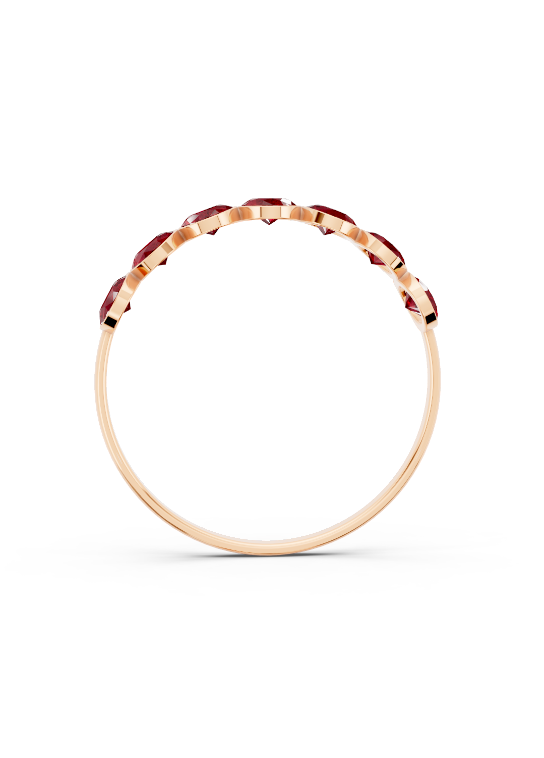 Ruby Oval Half Ring