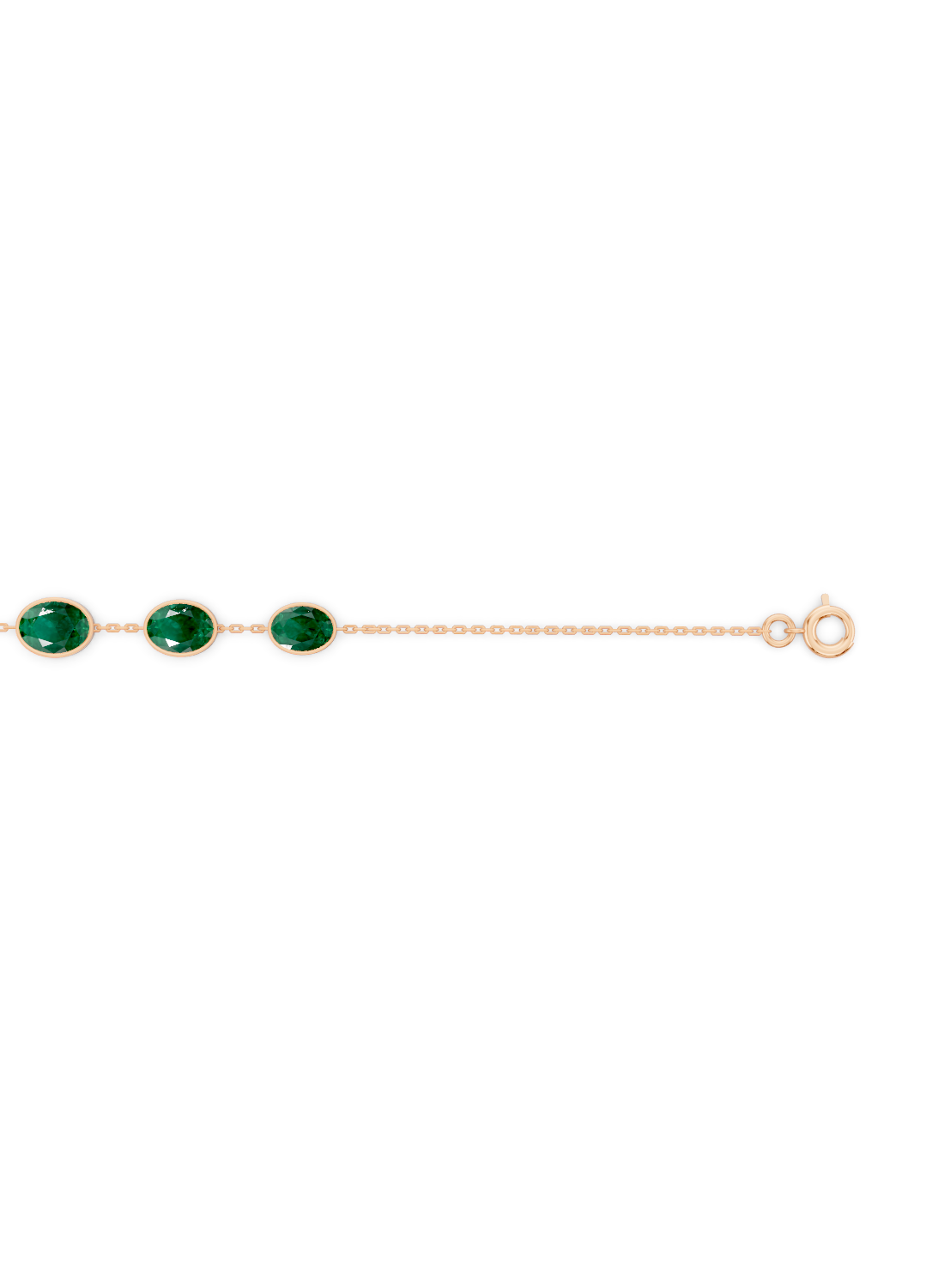 Cascading Emerald Solitaire Strand Bracelet