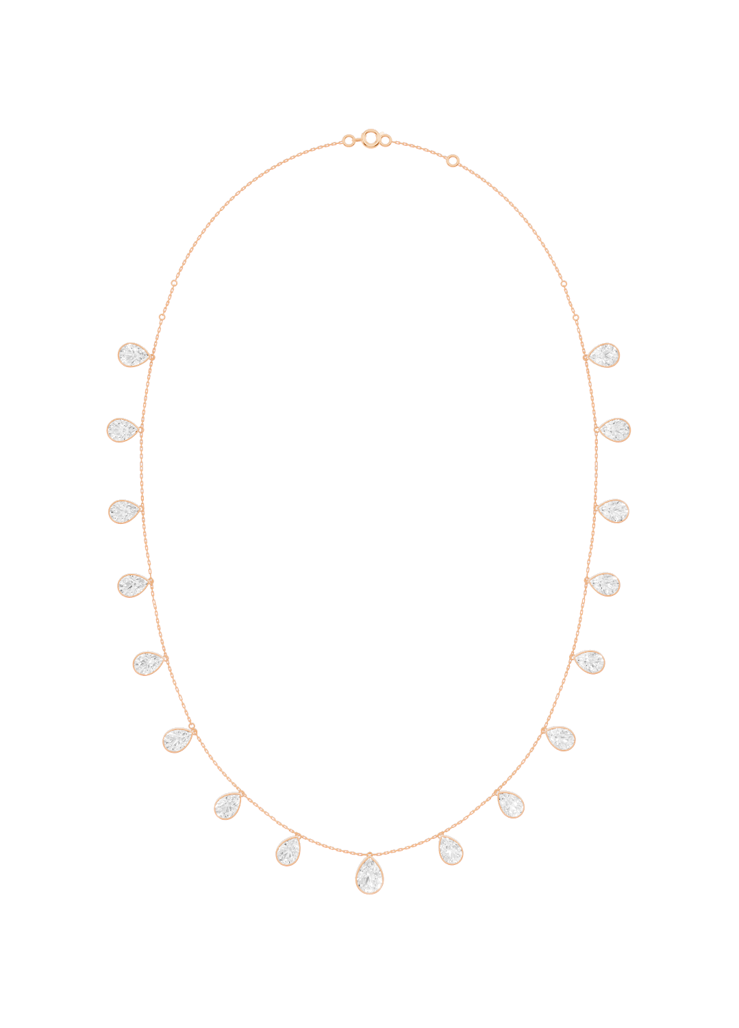 Diamond Drop Bezel-Set Necklace