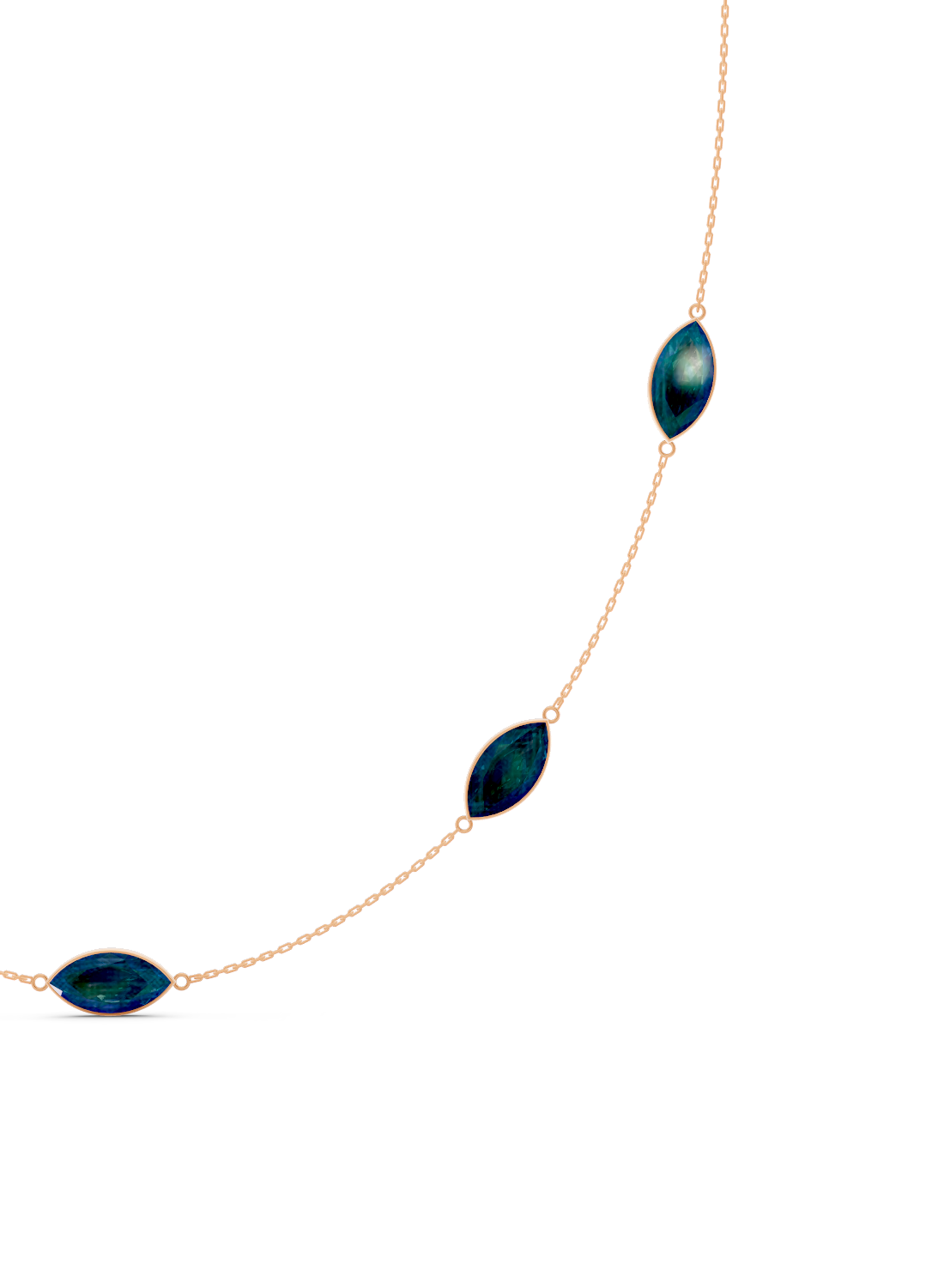 Blue Topaz Marquise Bezel Necklace