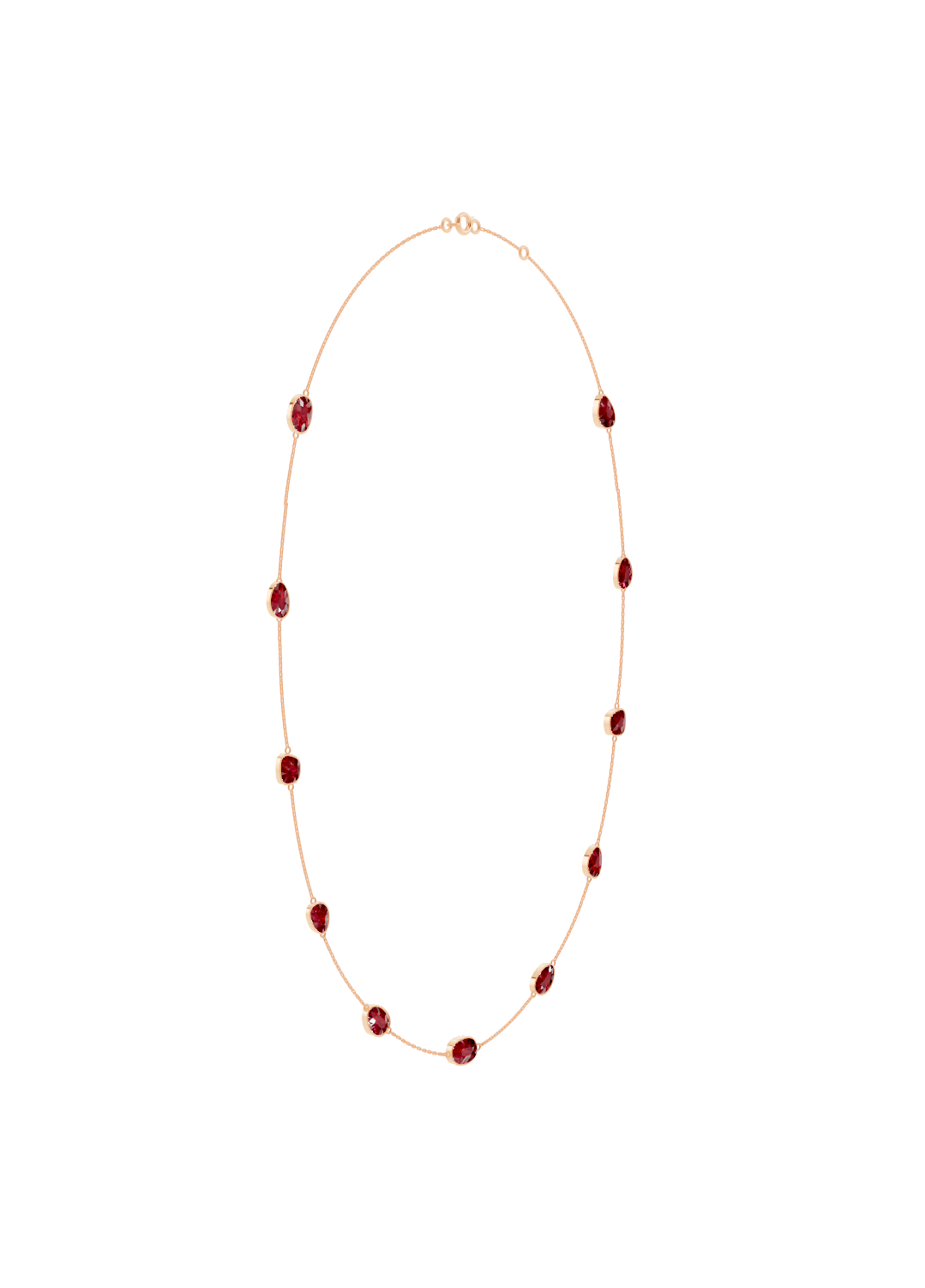 Cushion-Cut Ruby Bezel Necklace