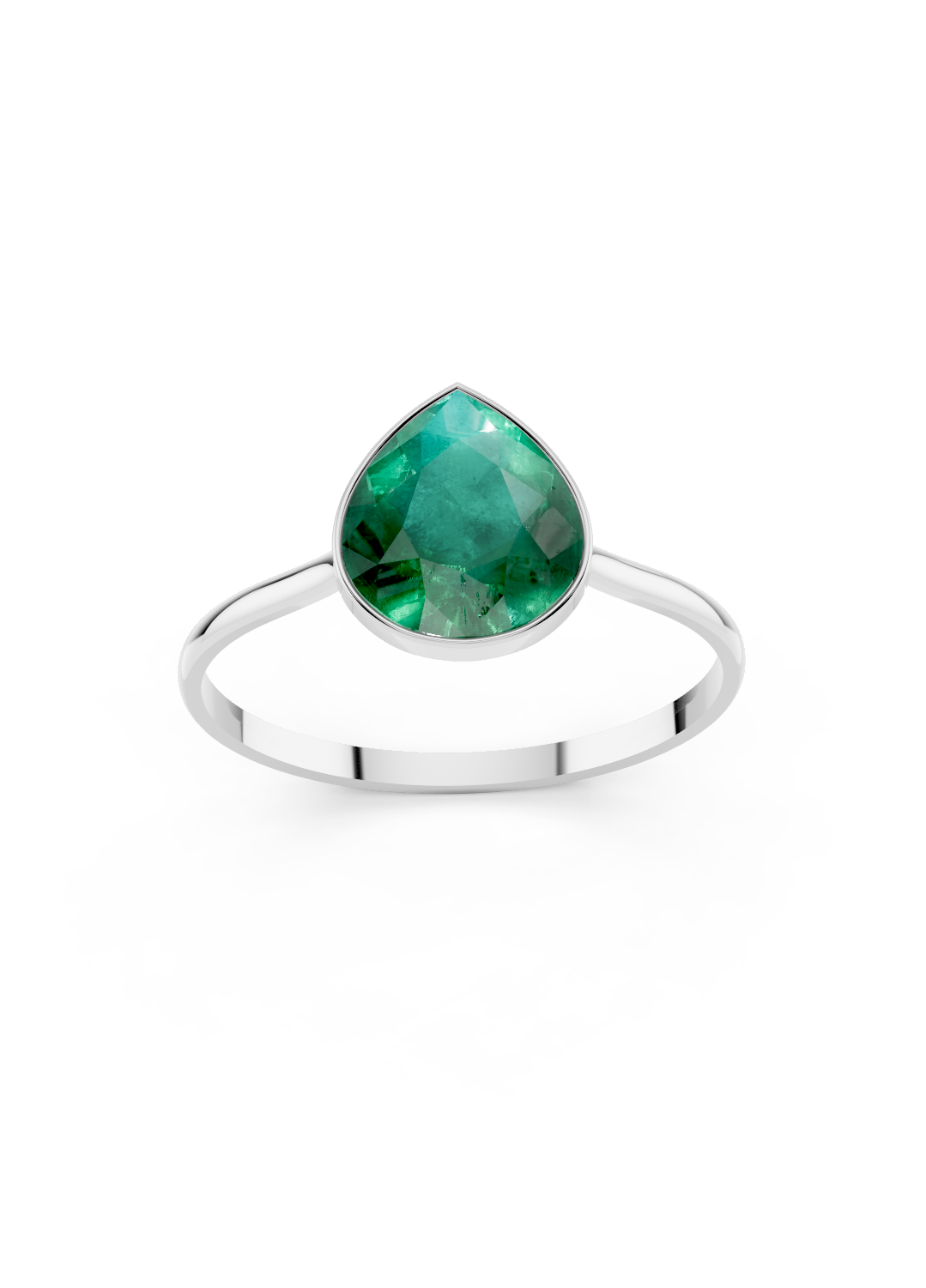 Emerald Pear Solitaire Ring
