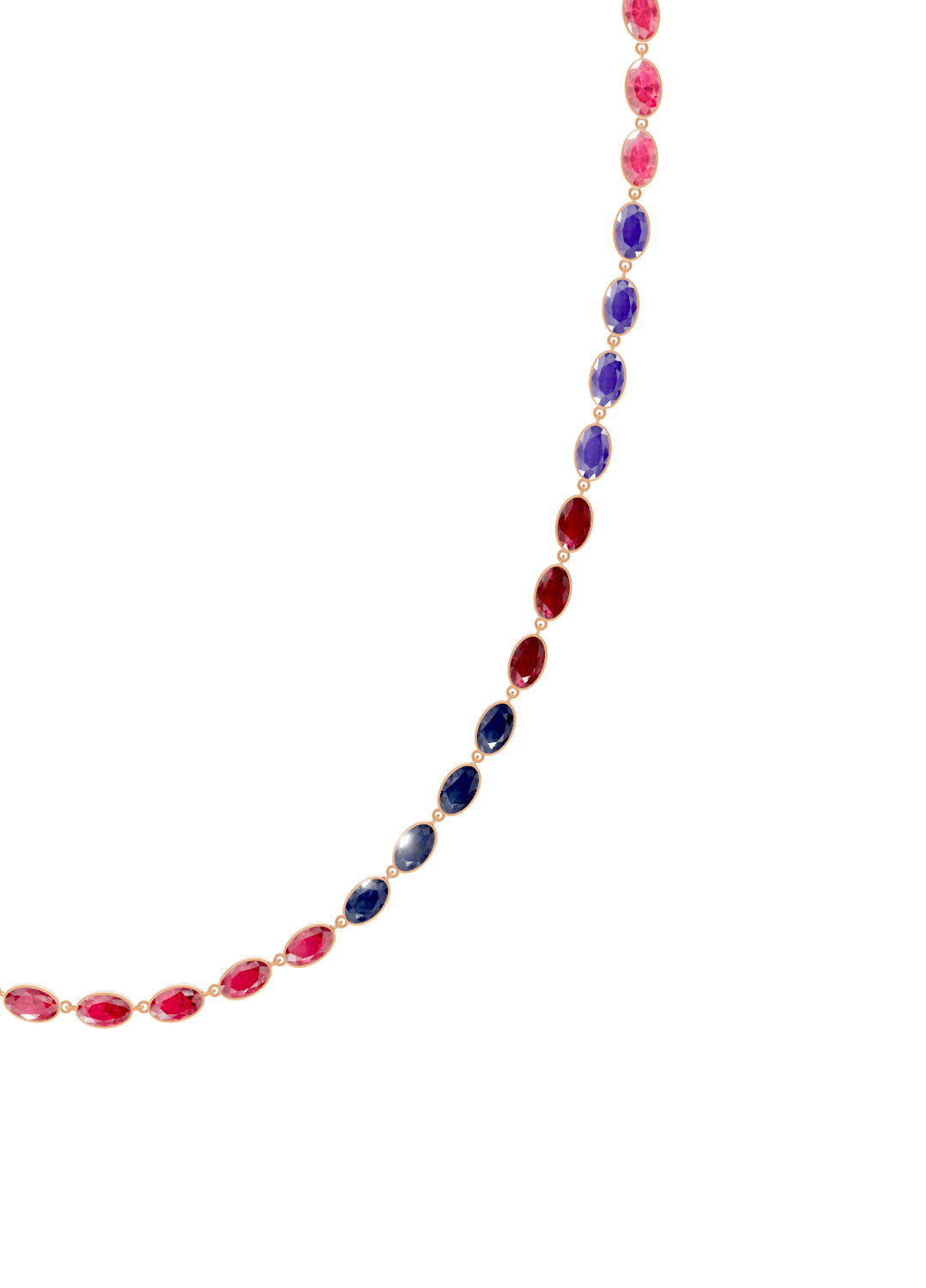 Rainbow Gradient Bezel-Set Gold Necklace