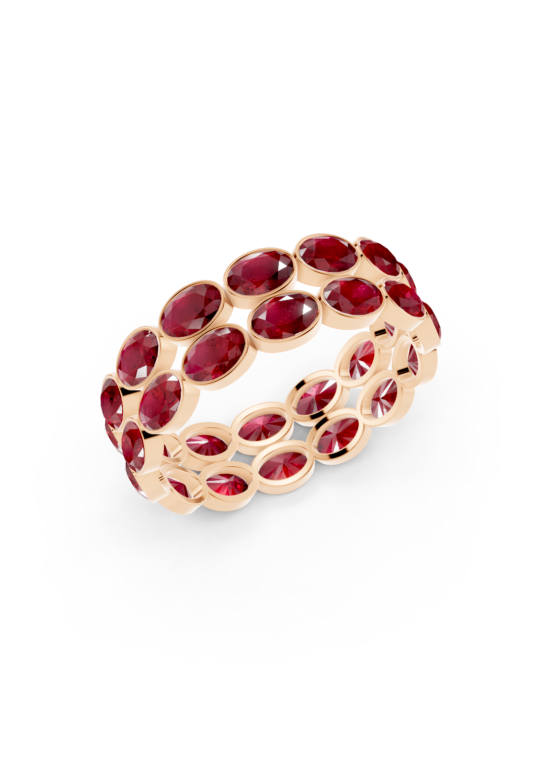 Ruby Oval Double-Row Eternity Ring