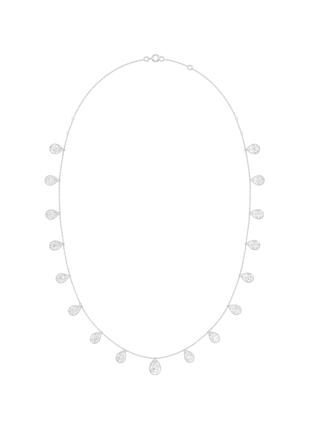 Diamond Drop Bezel-Set Necklace