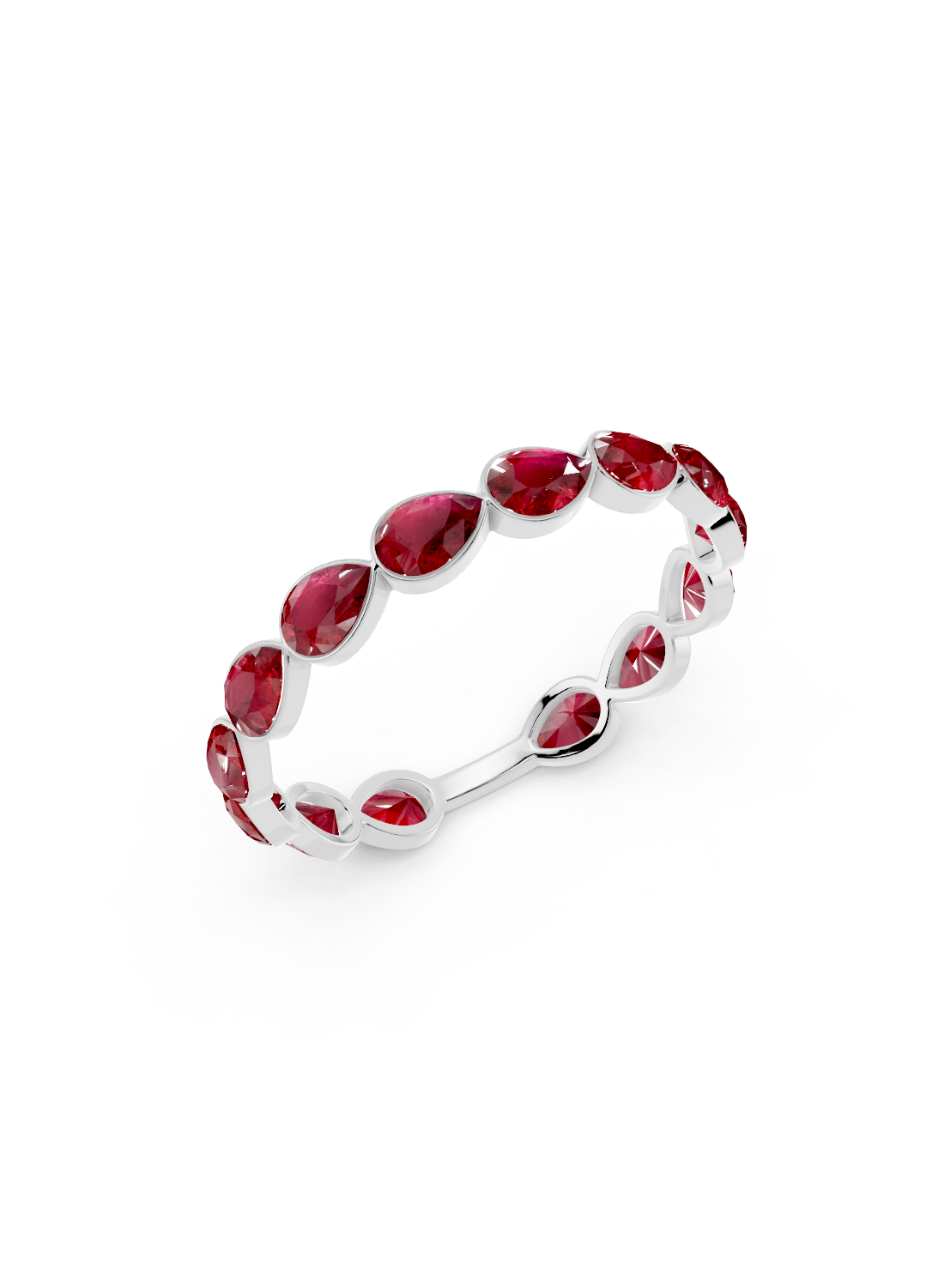 Ruby Pear Graduated Ring
