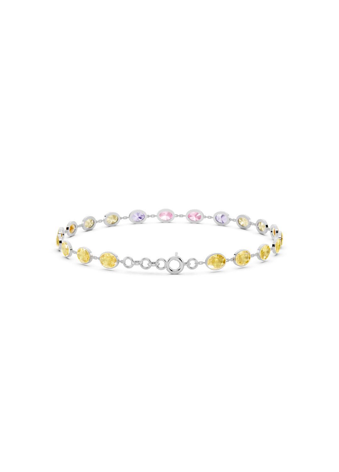 Multi-Color Sapphire Bezel-Set Bracelet