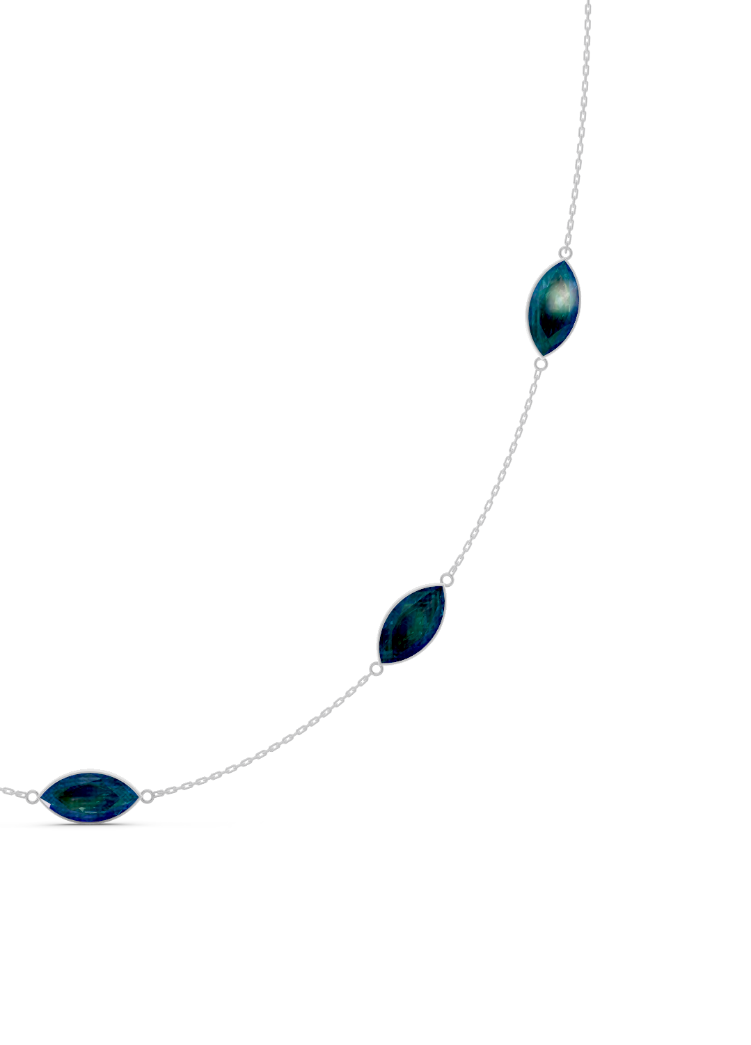 Blue Topaz Marquise Bezel Necklace