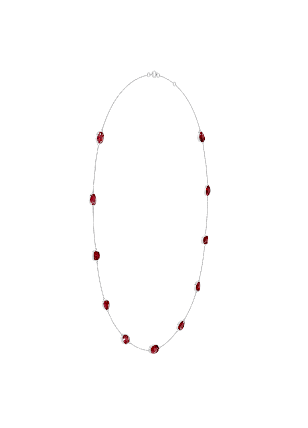 Cushion-Cut Ruby Bezel Necklace