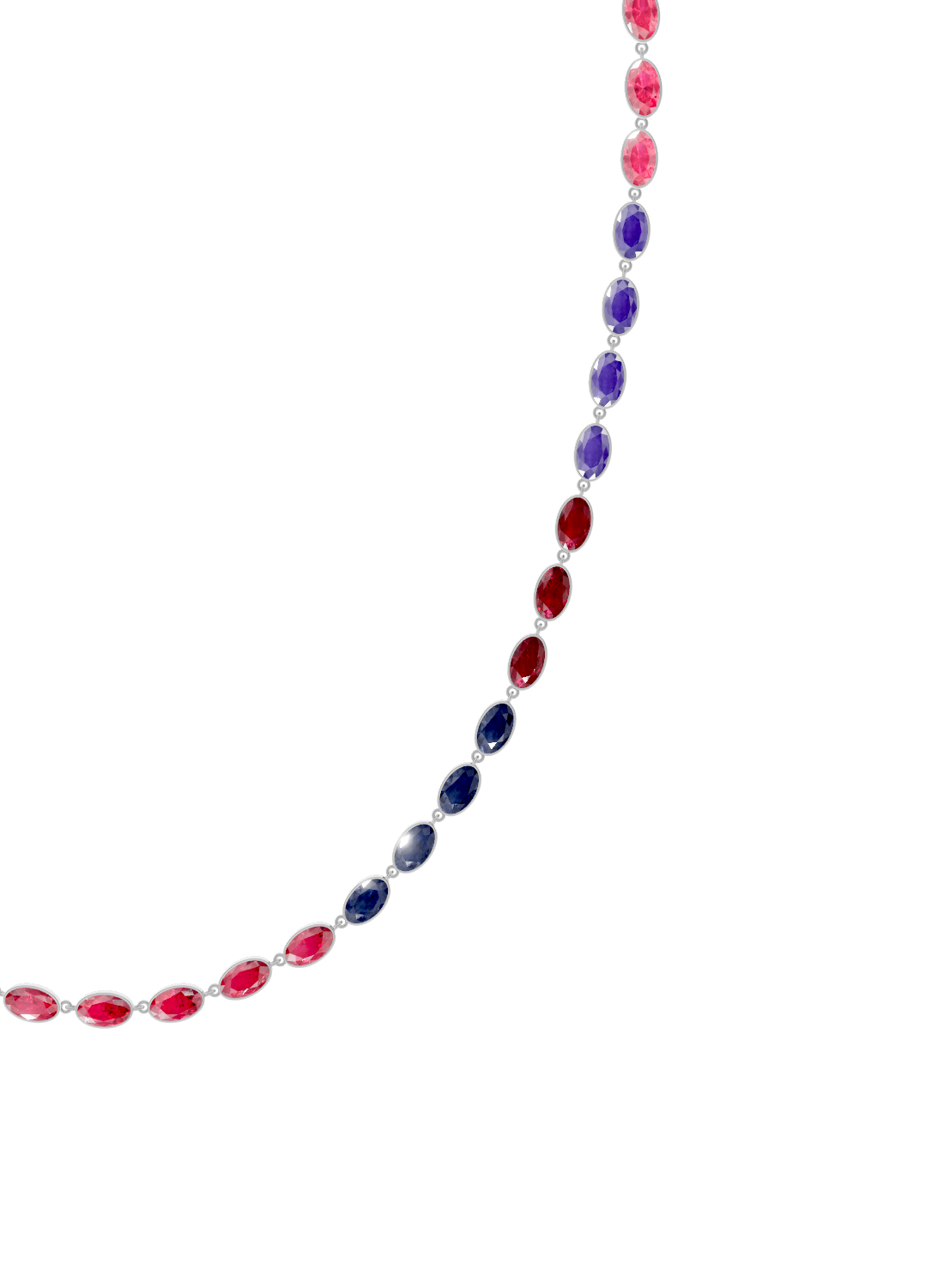 Rainbow Gradient Bezel-Set Gold Necklace