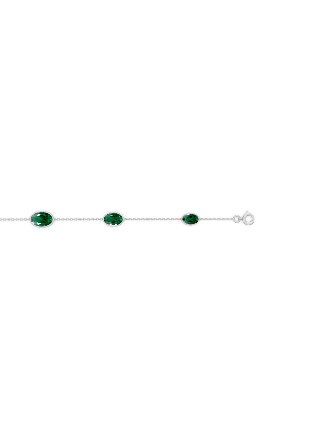 Crimson Emerald Solitaire Strand Bracelet