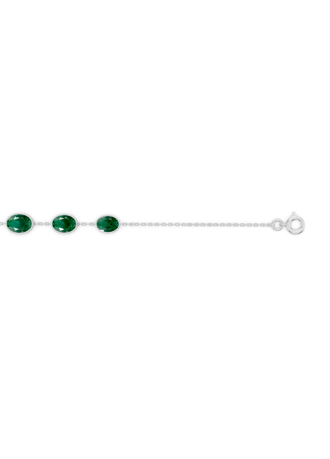 Cascading Emerald Solitaire Strand Bracelet