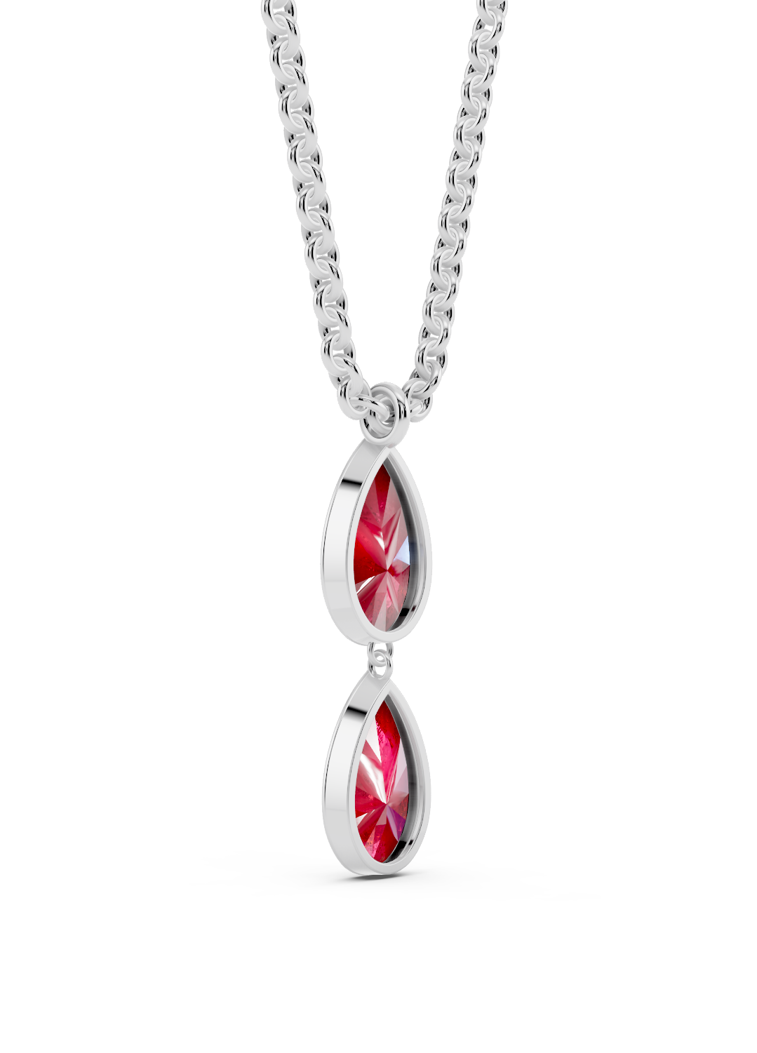 Double Ruby Drop Pendant
