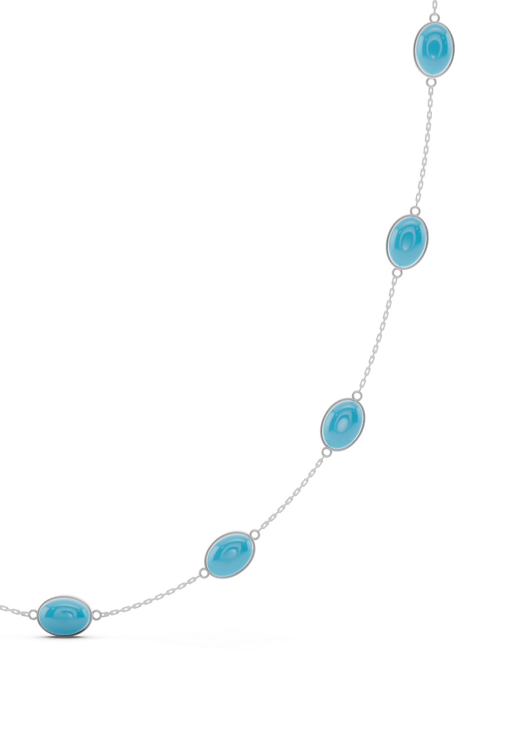 Turquoise Bezel-Set Gold Necklace