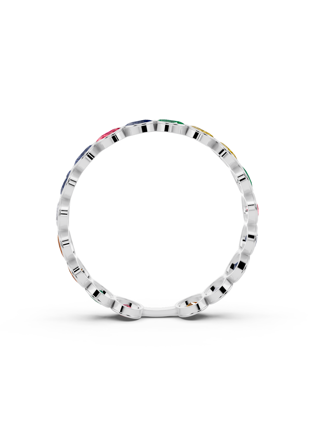 Rainbow Sapphire Full Eternity Ring
