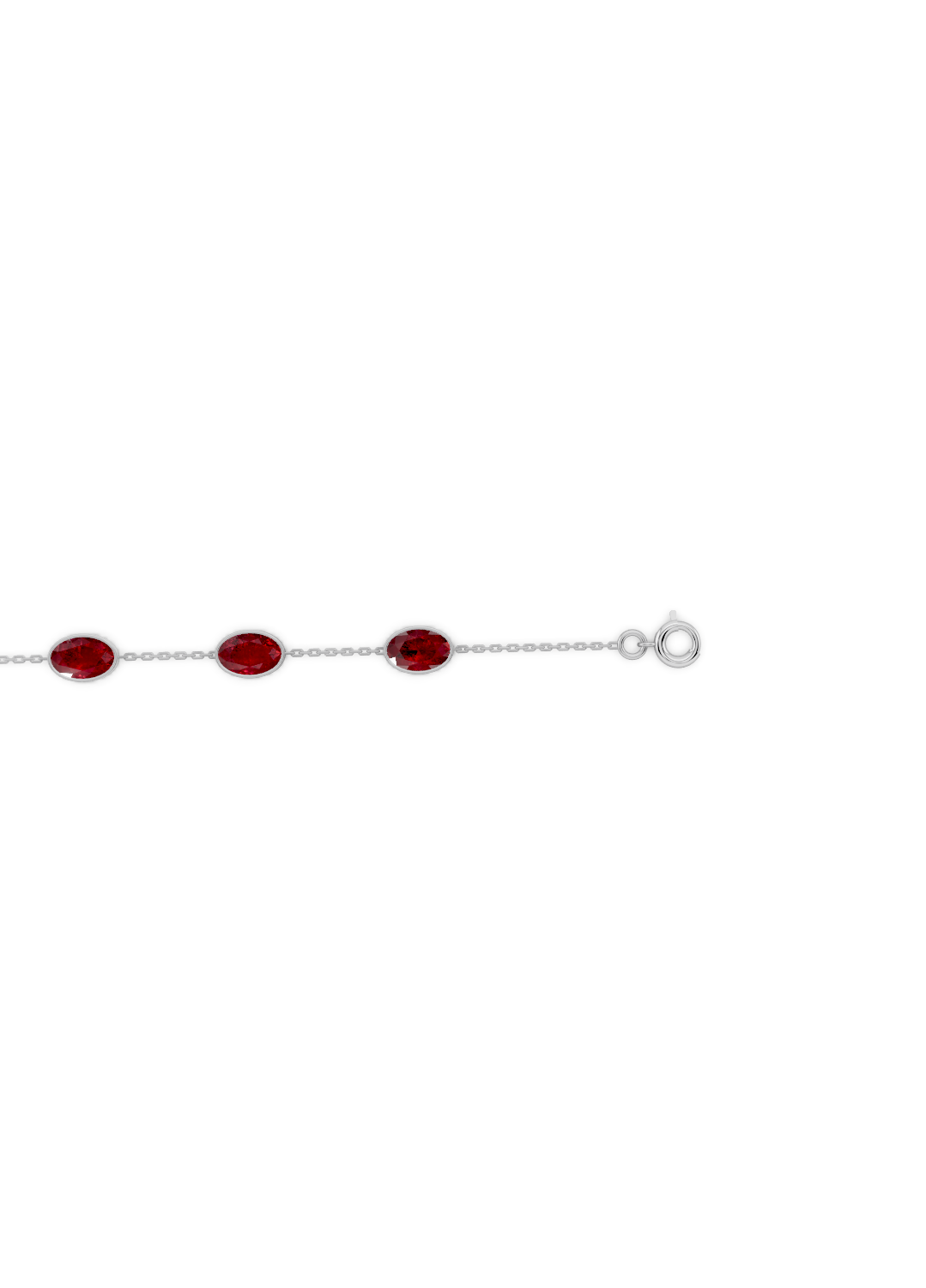 Ruby Solitaire Strand Bracelet
