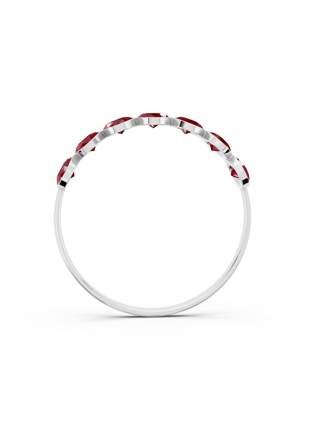 Ruby Oval Half Ring