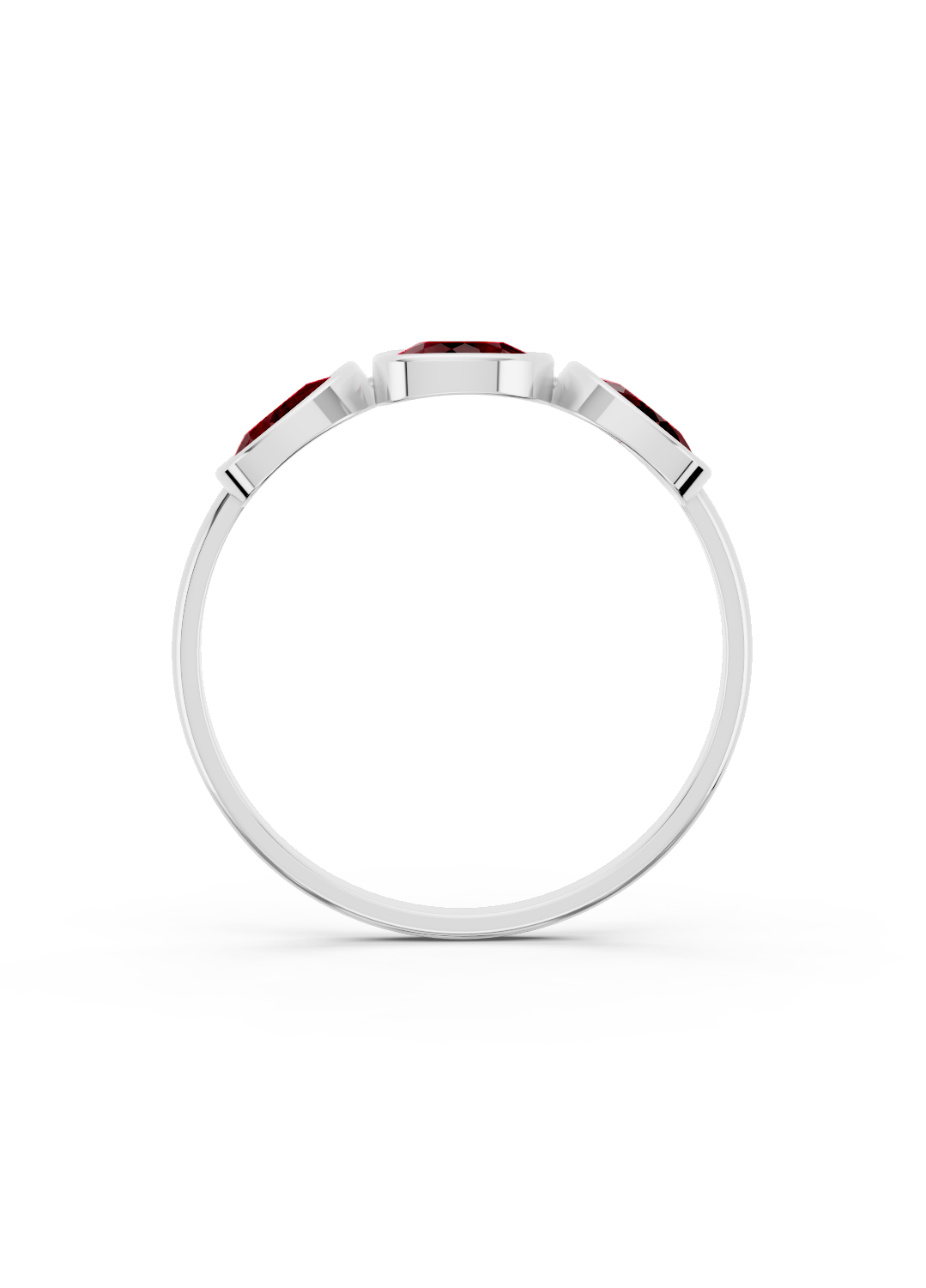 Ruby Organic Three-Stone Ring