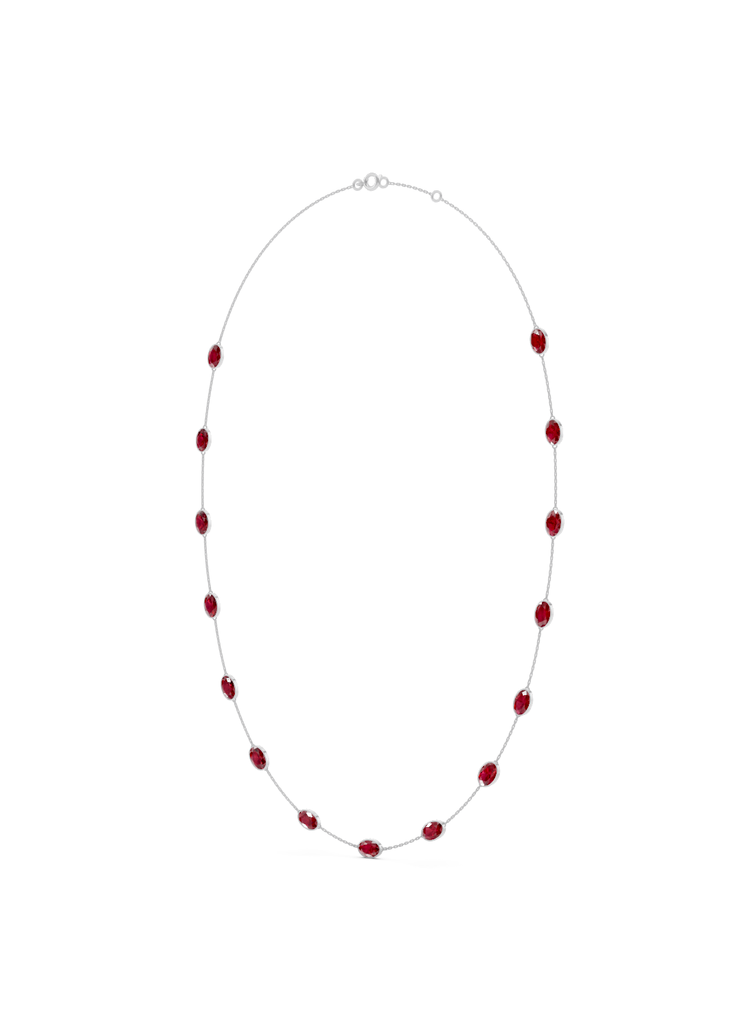 Ruby Bezel-Set Necklace