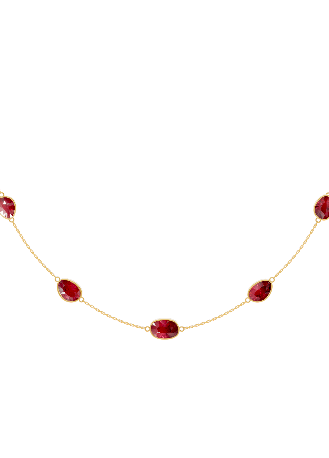 Cushion-Cut Ruby Bezel Necklace