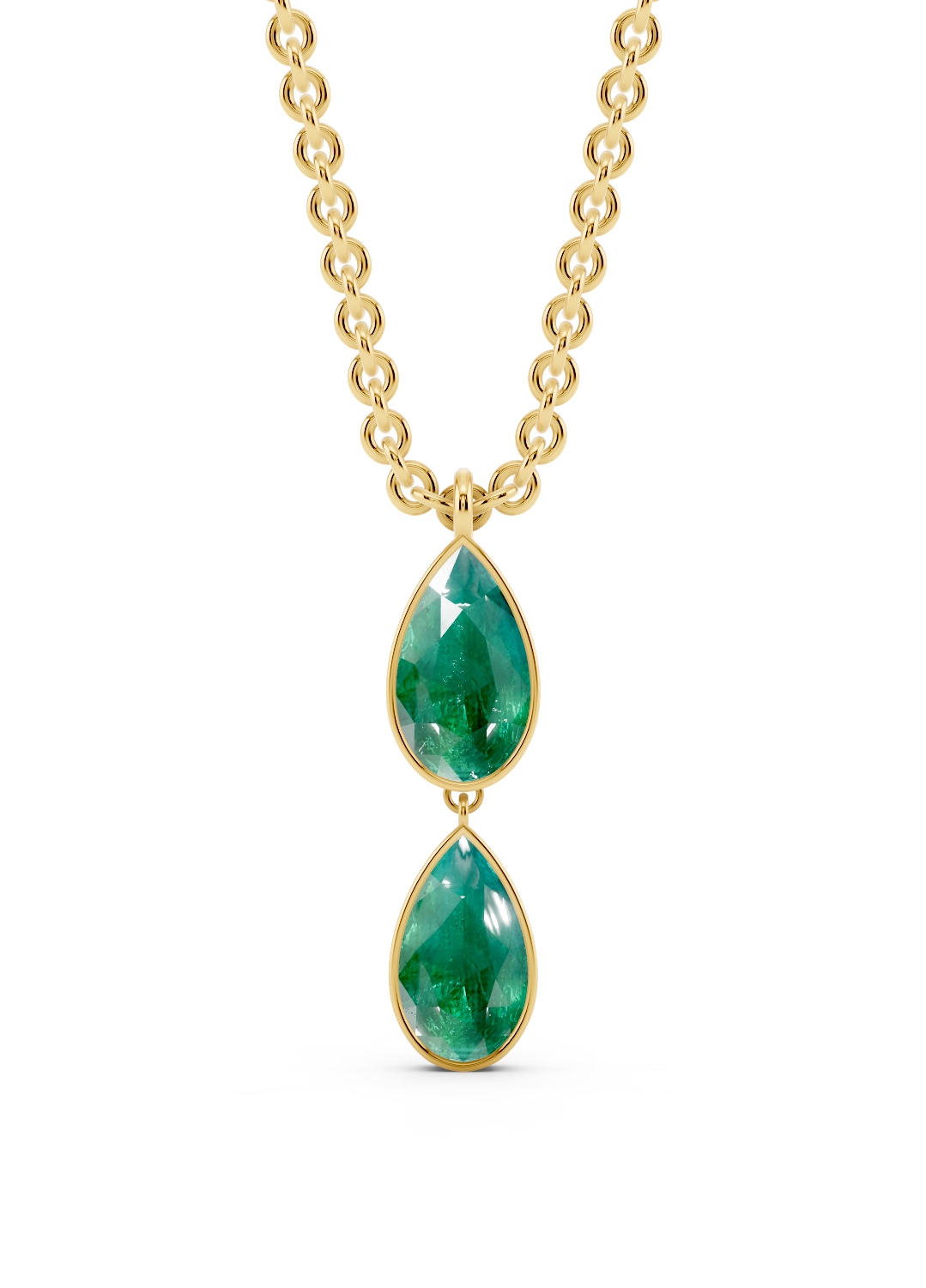 Double Emerald Drop Pendant