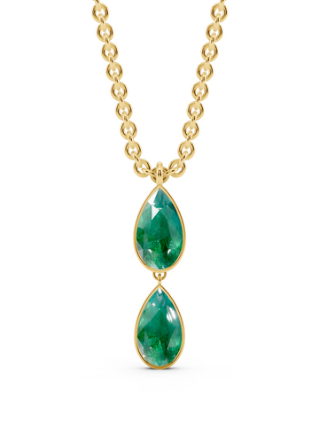 Double Emerald Drop Pendant