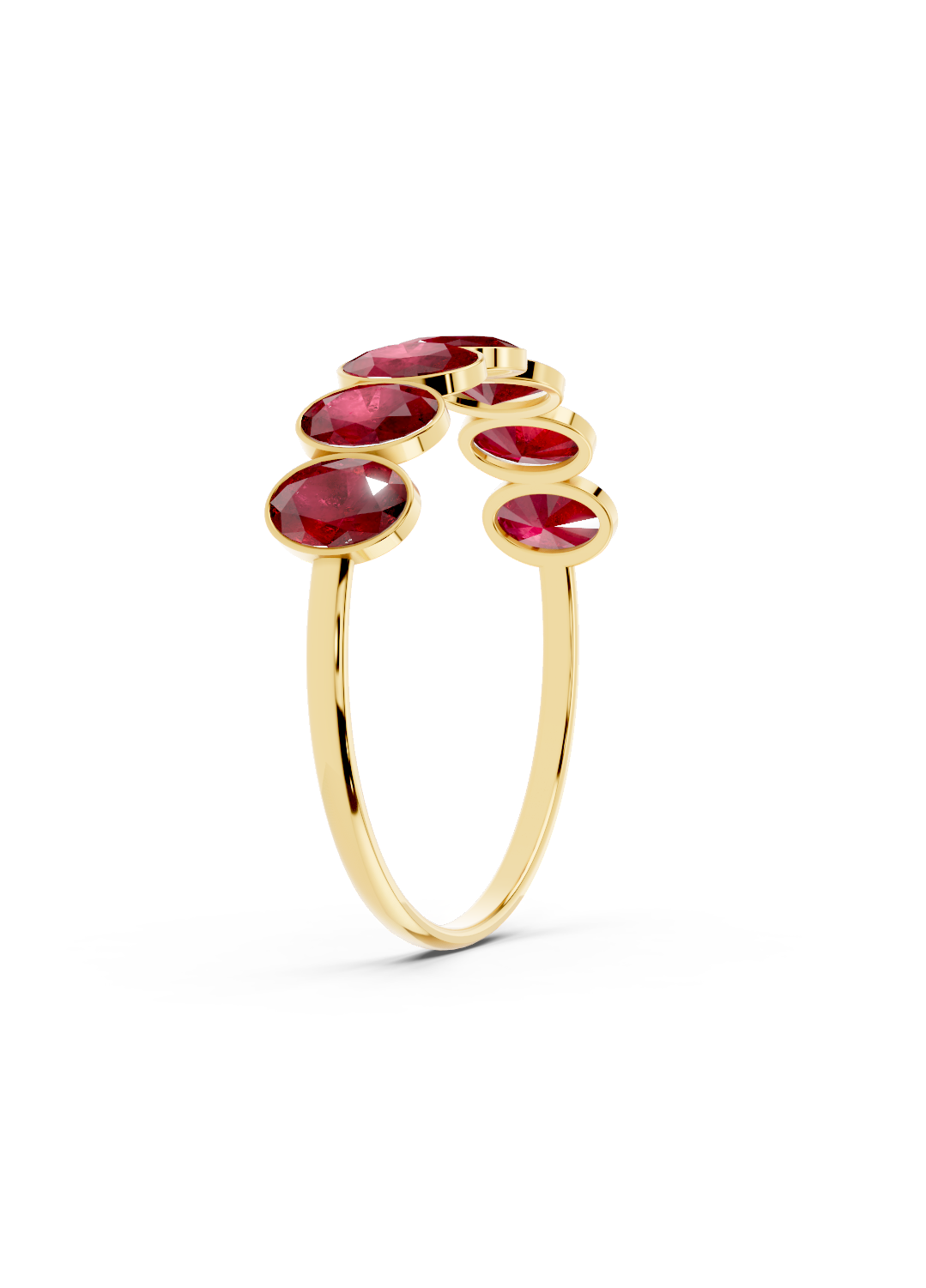 Ruby Oval Half Ring