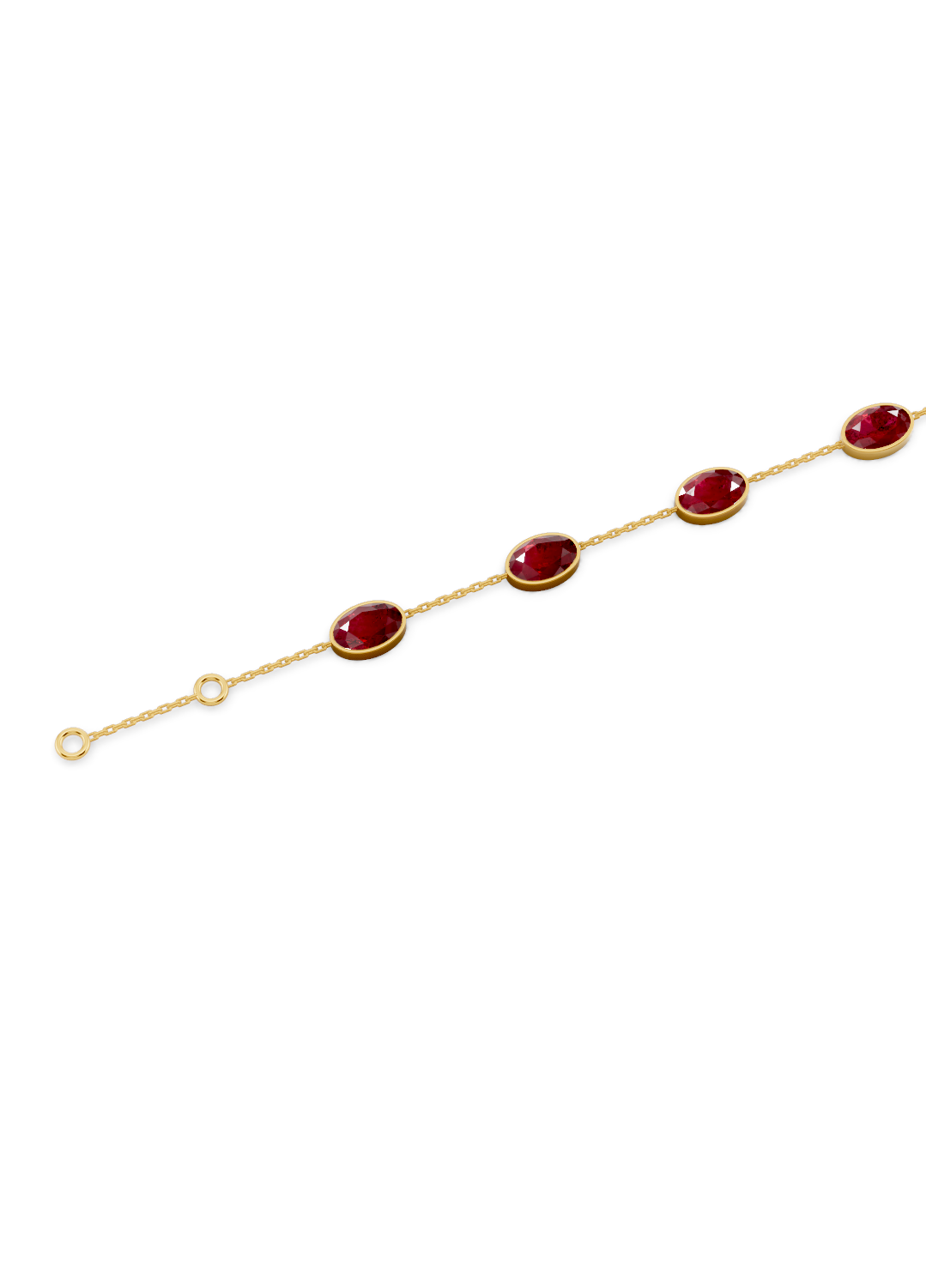 Ruby Solitaire Strand Bracelet