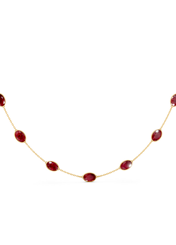 Ruby Bezel-Set Necklace
