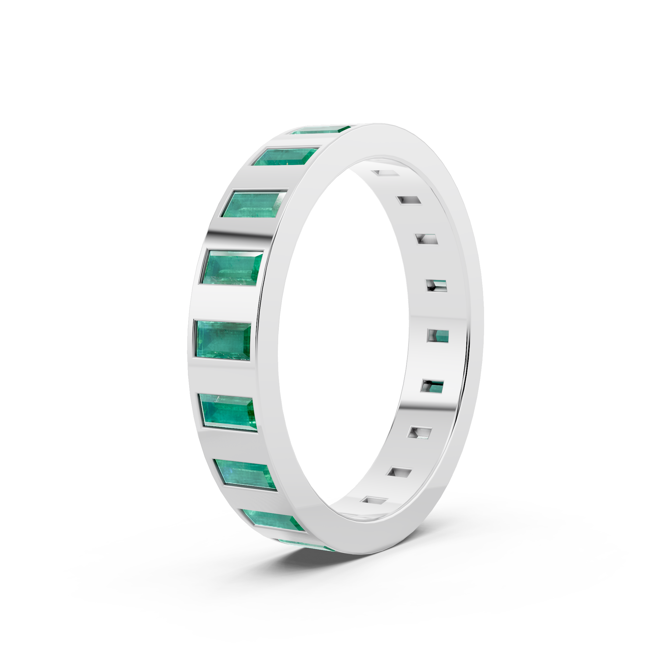 Emerald Bar Band Ring