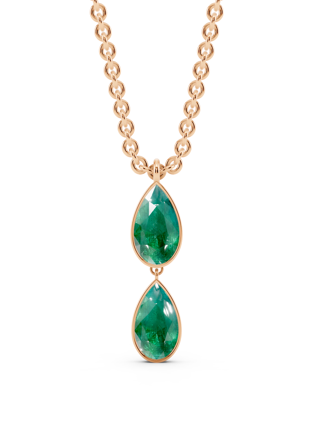 Double Emerald Drop Pendant
