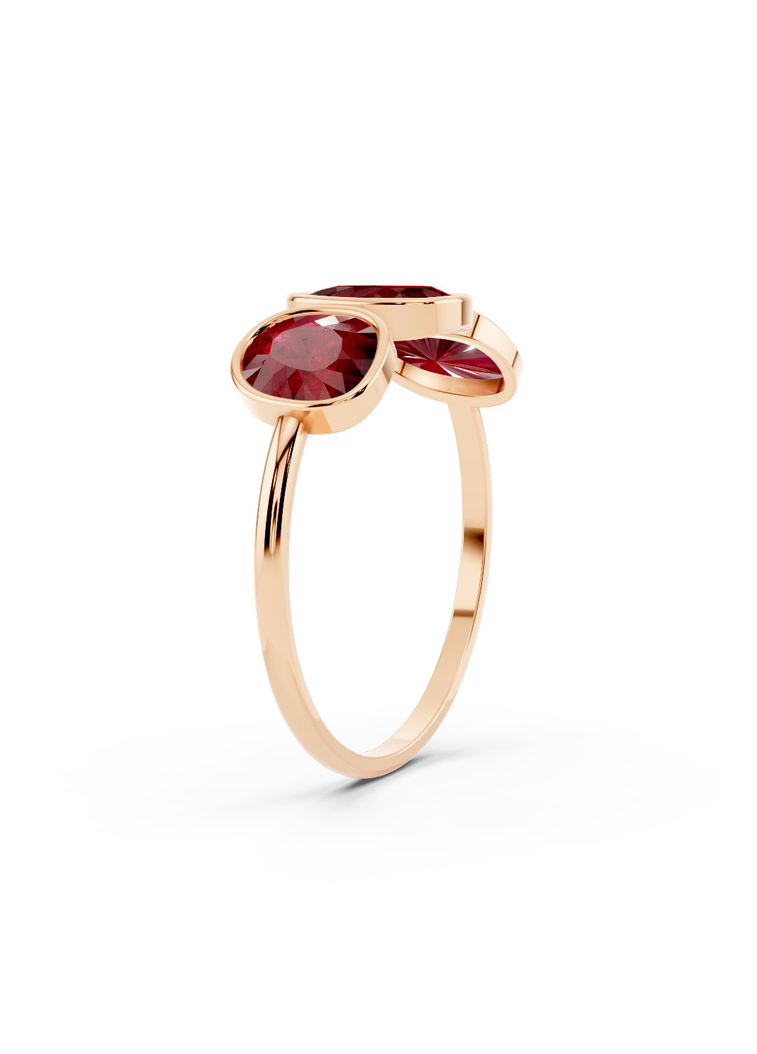 Ruby Organic Three-Stone Ring
