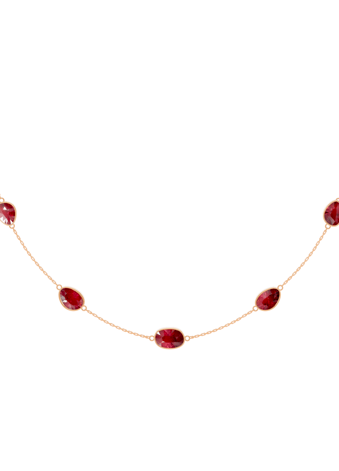 Cushion-Cut Ruby Bezel Necklace