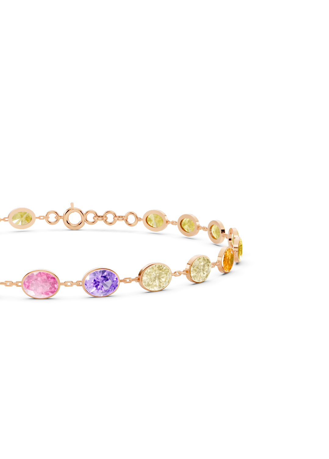 Multi-Color Sapphire Bezel-Set Bracelet